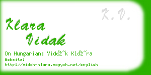 klara vidak business card